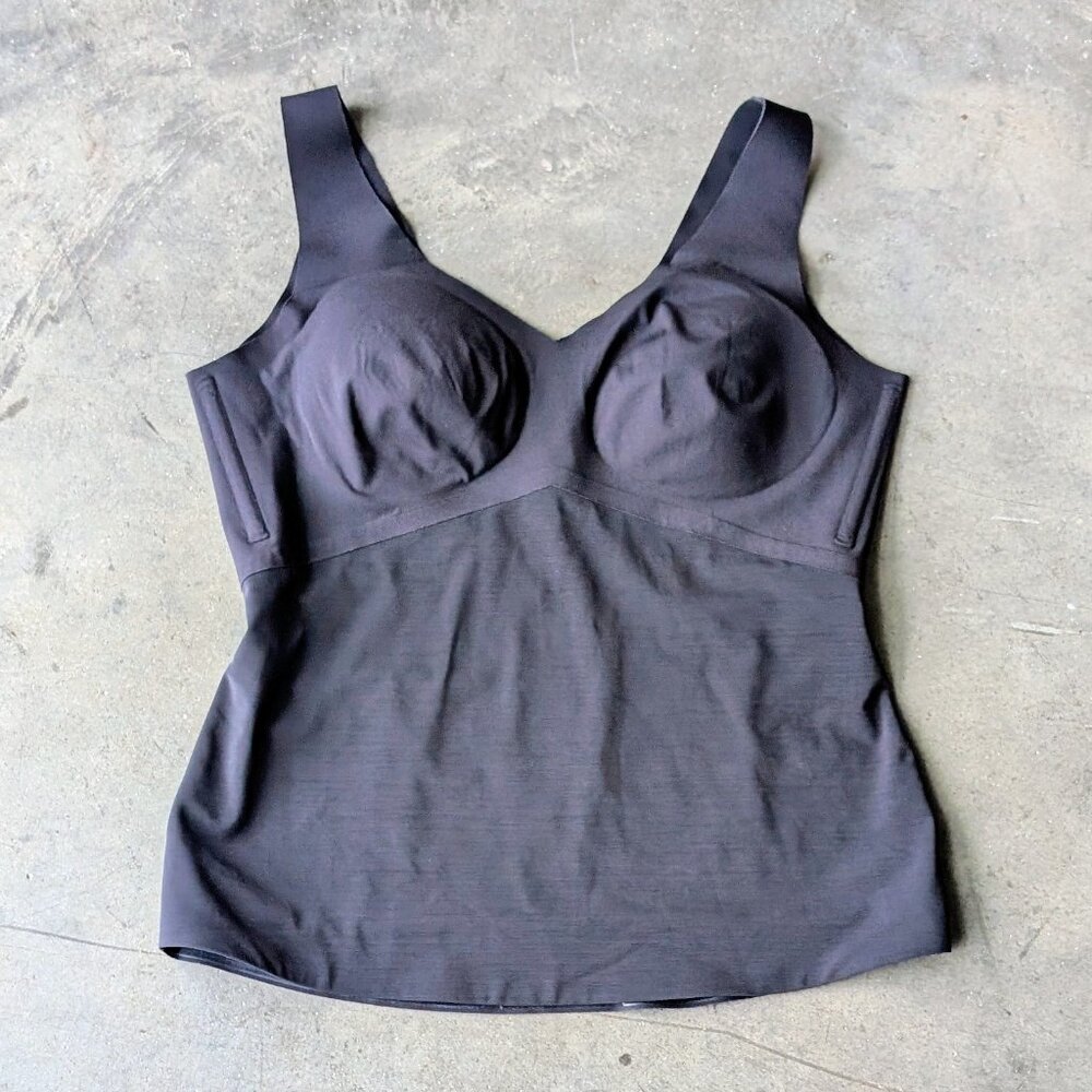 Honeylove LiftWear Tank in Vamp Black Shapewear Bra Top size XL